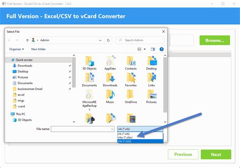 Save the Exported vCard File to Your Computer