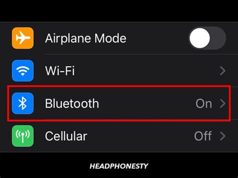 Selecting AirPods in the Bluetooth Settings