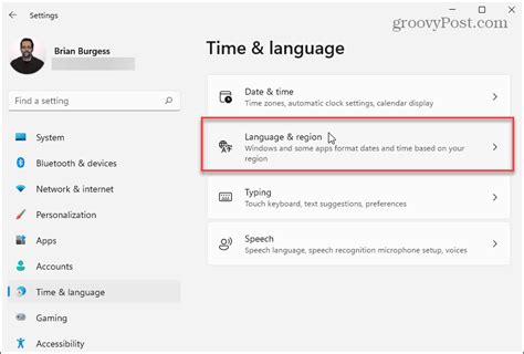 Selecting Language and Region