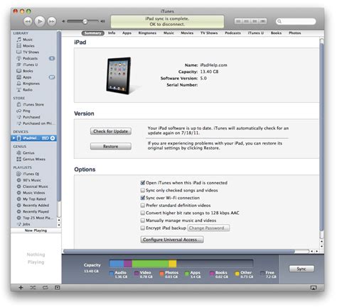 Setting Up Your iPad with iTunes