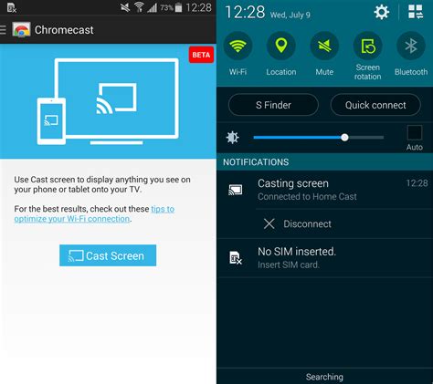 Setting up screen mirroring with Chromecast