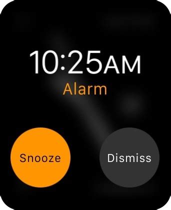 Snooze and dismiss options for alarms on the Apple Watch