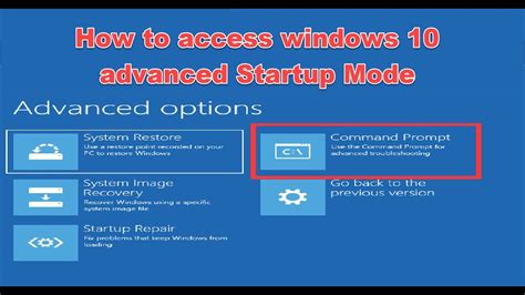 Step 1: Gain Access to the Advanced Startup Options