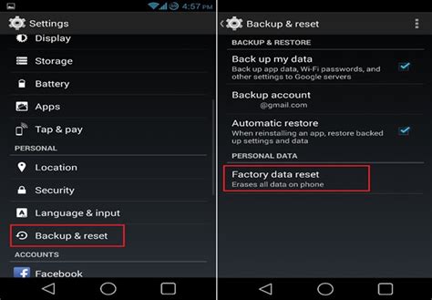 Step 2: Restoring the Factory Settings of Your Device