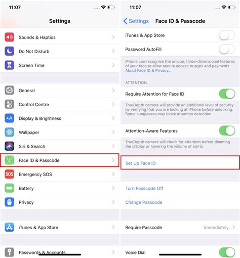 Step 3: Configuring Additional Face ID Settings