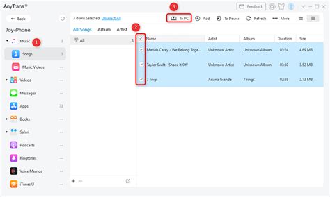 Step 5: Select Your Preferred Songs for Transfer