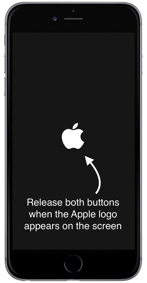 Step 6: Releasing the buttons when the Apple logo appears