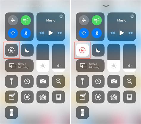 Step-by-step guide on accessing the Control Center to activate screen rotation