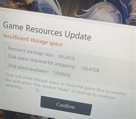 Storage Limitations Impacting the Update Process