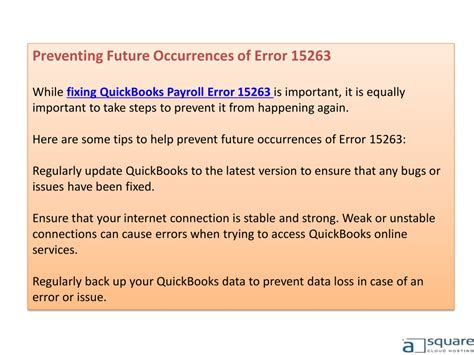 Summary: Resolving the error and preventing future occurrences