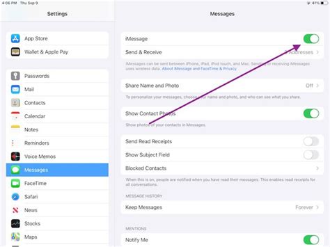 Switch off iMessage on your iPad