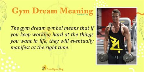 Symbolic Interpretation of Gym Workouts in Dreams