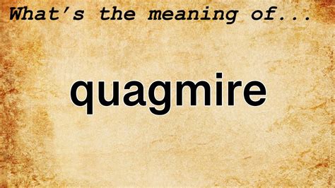 The Deeper Significance of Submerging in a Quagmire while Asleep