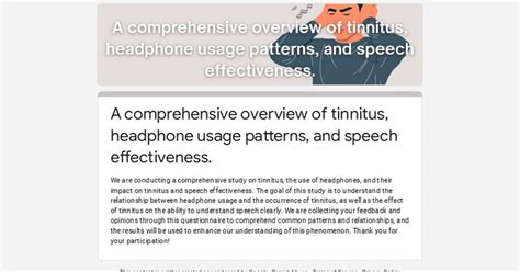 The Link Between Headphone Usage and Tinnitus