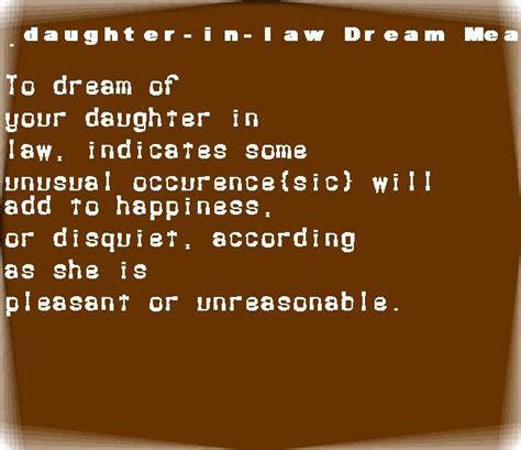 The Significance of Dreaming about the Demise of a Daughter-in-Law