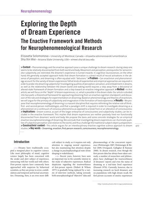 The correlation between the dreamer's personal experiences and the dream