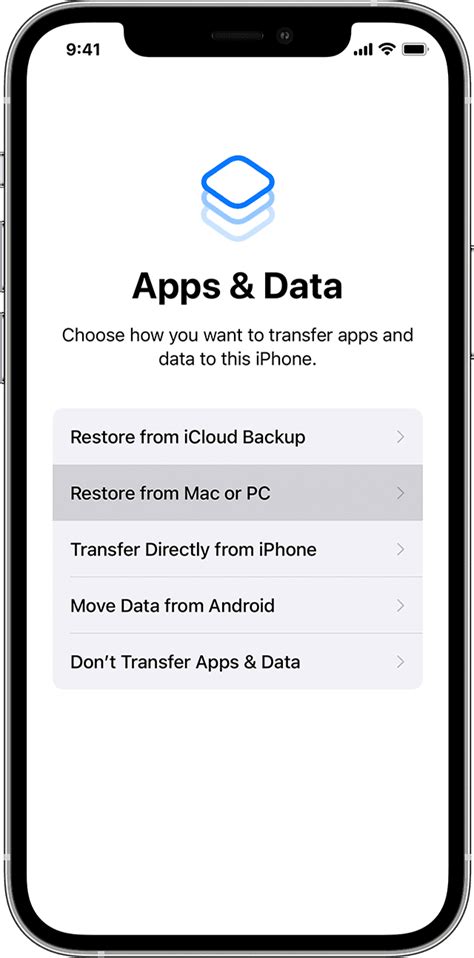 Transferring Applications from a Previous iOS Device