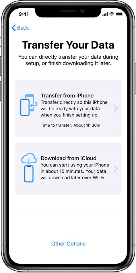 Transferring Data from the Previous iPhone