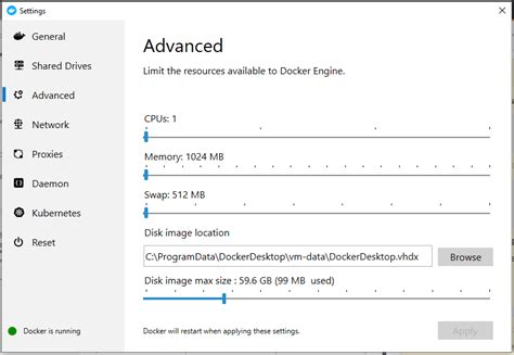 Troubleshooting Maximum Disk Image Size in Docker on Windows 10