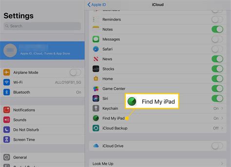 Turning off the iPad using the Find My app