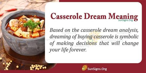 Uncovering the Symbolism of Casseroles in Dreams