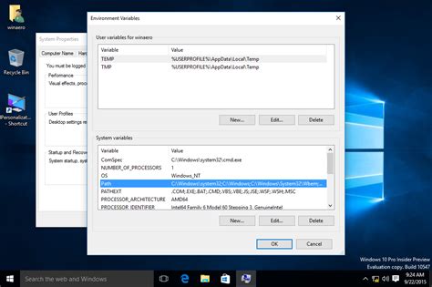 Understanding Parameters of an Application in the Windows 10 Environment