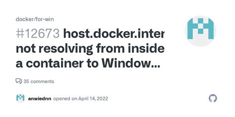 Understanding the Error Message Associated with Resolving "host.docker.internal" in Docker Windows Containers