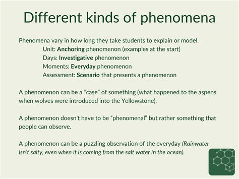 Understanding the phenomenon