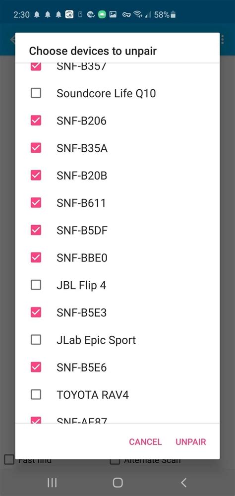 Unpairing Multiple Wireless Devices