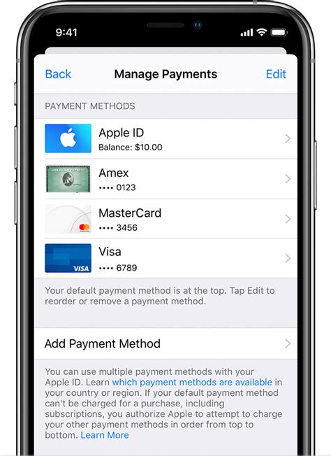 Updating Payment Information for iTunes and App Store Purchases