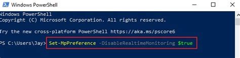 Using PowerShell to Disable Windows Defender