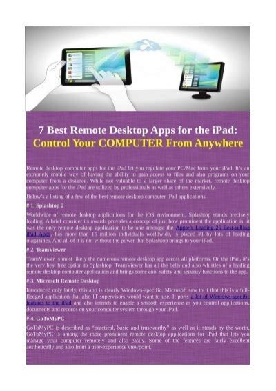 Using Remote Desktop Apps to Control Your Laptop from the iPad