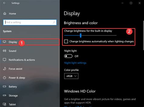 Using the Display & Brightness Settings