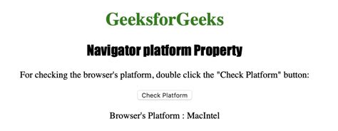 Using the navigator.platform Property