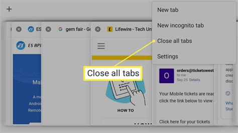 Utilizing the "Close All Tabs" Selection