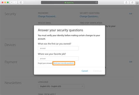 Verify Your Apple ID Using Security Questions