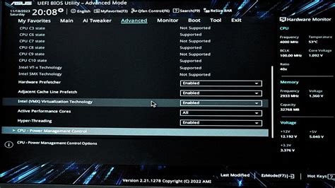 Verifying Virtualization Support in BIOS: Ensuring Compatibility for Running Containers